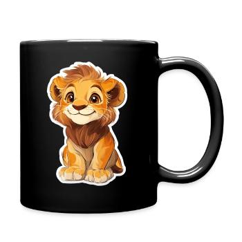 Lion - Full Colour Mug - black - Right