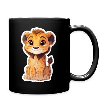 Lion - Full Colour Mug - black - Right