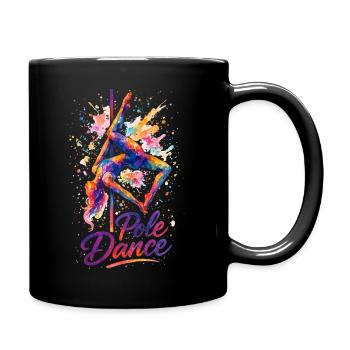 Pole Dance Pole Dancer Watercolor Colorful Gift - Full Colour Mug - black - Right