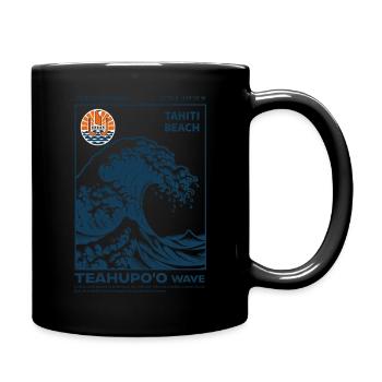 Vague Teahupo'o Tahiti Bleu - Mug uni - noir - Droite