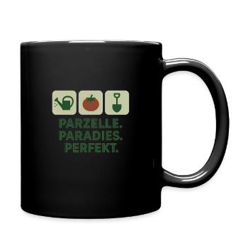 Parzelle Paradies Perfekt - Tasse einfarbig - Schwarz - Rechts