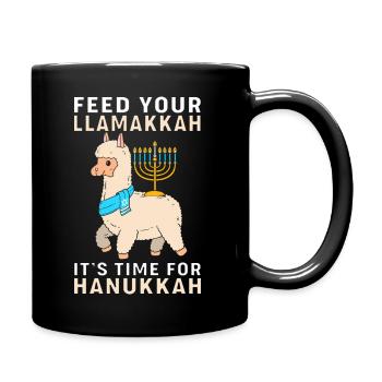 Chanukkah Hanukah Hanukkah Llama - Tasse einfarbig - Schwarz - Rechts