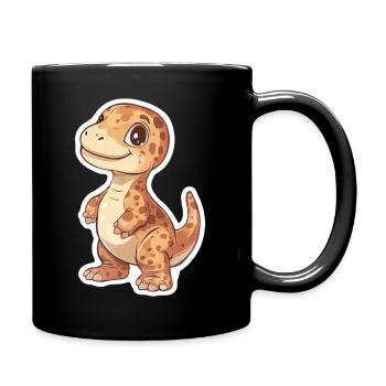 Dinosaurier - Tasse einfarbig - Schwarz - Rechts