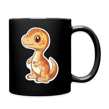 Dinosaurier - Tasse einfarbig - Schwarz - Rechts