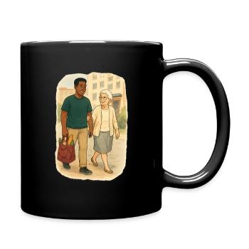 Grand-mère Karin avec son petit-fils - Mug uni - noir - Droite