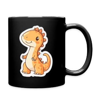 Dinosaurier - Tasse einfarbig - Schwarz - Rechts