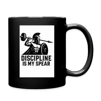 Spartan Discipline – Langhantel Speer - Tasse einfarbig - Schwarz - Rechts