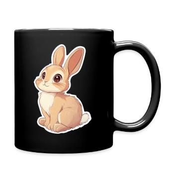 Hase - Tasse einfarbig - Schwarz - Rechts