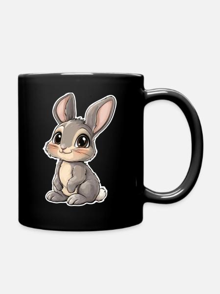Hase - Tasse einfarbig - Schwarz