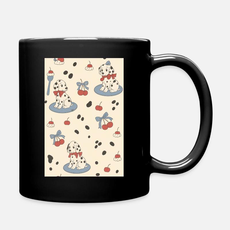 Chiots Dalmatien Charme Cerises - Mug uni - noir