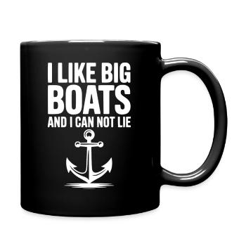 J’aime les gros bateaux et je ne peux pas mentir - Mug uni - noir - Droite