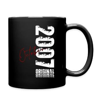 18. Geburtstag Original Oktober Jahrgang 2007 - Tasse einfarbig - Schwarz - Rechts