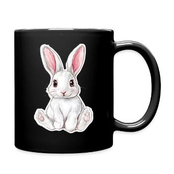 Hase - Tasse einfarbig - Schwarz - Rechts
