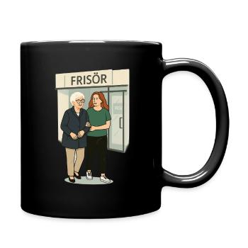 Oma Karin - Tasse einfarbig - Schwarz - Rechts