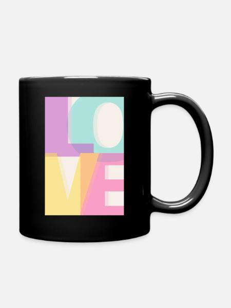 LOVE Pastell - Tasse einfarbig - Schwarz