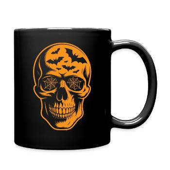 Spiderweb Skull Halloween - Full Colour Mug - black - Right