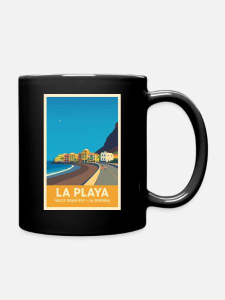 La Playa Affiche Valle Gran Rey - Mug uni - noir