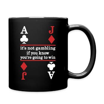 Motif de carte de dicton de poker - Mug uni - noir - Droite