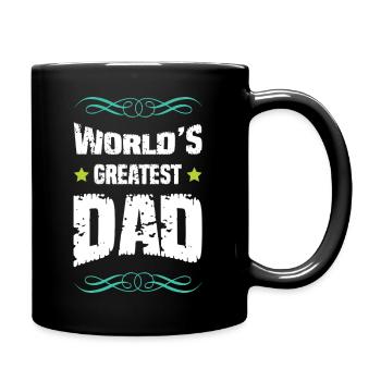 World's Best Father Capital Letters - Full Colour Mug - black - Right