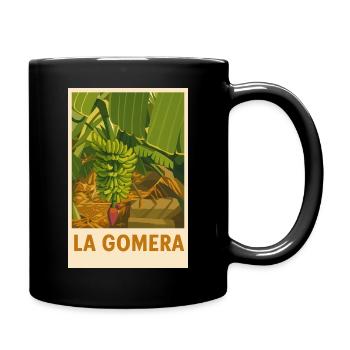 La Gomera Tropenposter Vintage - Tasse einfarbig - Schwarz - Rechts