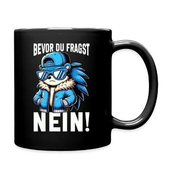Avant de demander No Hedgehog Mauvaise humeur - Mug uni - noir - Droite