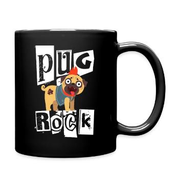 Pug Rock Punk Pug Dog Mohawk Punk Rock Punk - Full Colour Mug - black - Right