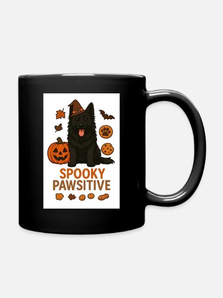 Spooky Pawsitive - Full Colour Mug - black