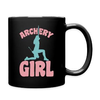 Bogenschützin Mädchen - Tasse einfarbig - Schwarz - Rechts