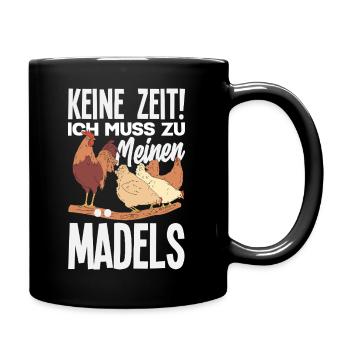 Pas le temps! Je dois aller vers mes filles – des poulets - Mug uni - noir - Droite