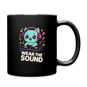 Wear The Sound – Kawaii DJ Chat - Full Colour Mug - black - Right