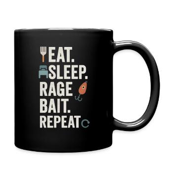 Eat Sleep Rage Bait Repeat, Funny Meme  - Full Colour Mug - black - Right