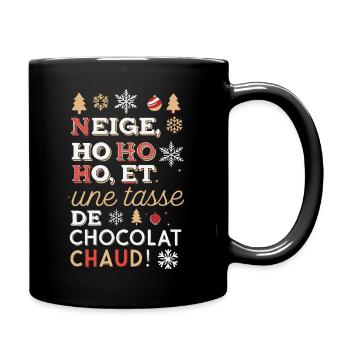 Schnee Ho Ho Ho und heiße Schokolade - Tasse einfarbig - Schwarz - Rechts