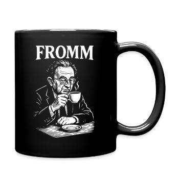 Erich Fromm Kaffee Portrait Monochrom T-Shirt - Tasse einfarbig - Schwarz - Rechts