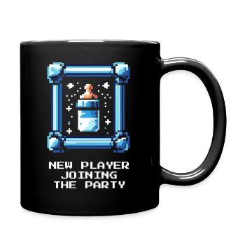 New player joins | Baby Announcement - Full Colour Mug - black - Right