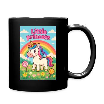 Licorne Petite Princesse Arcenciel - Mug uni - noir - Droite