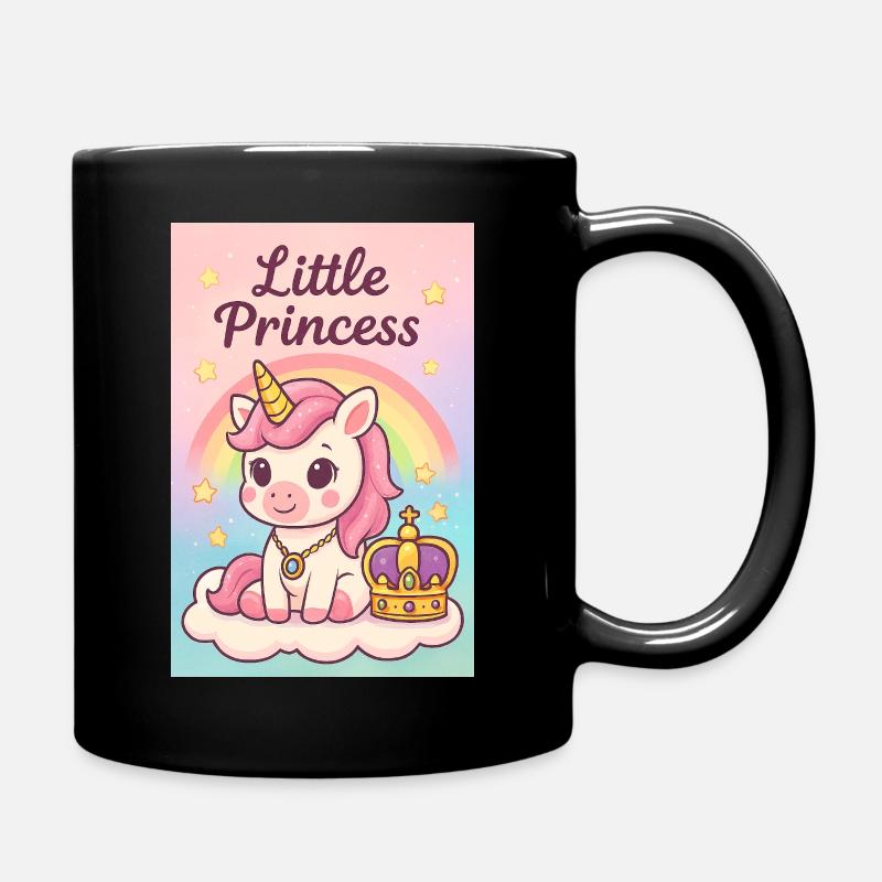 Kleine Einhorn-Prinzessin - Tasse einfarbig - Schwarz