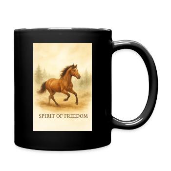 Spirit of Freedom Pferd - Tasse einfarbig - Schwarz - Rechts