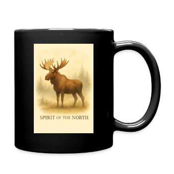 Geist des Nordens: Elch - Tasse einfarbig - Schwarz - Rechts