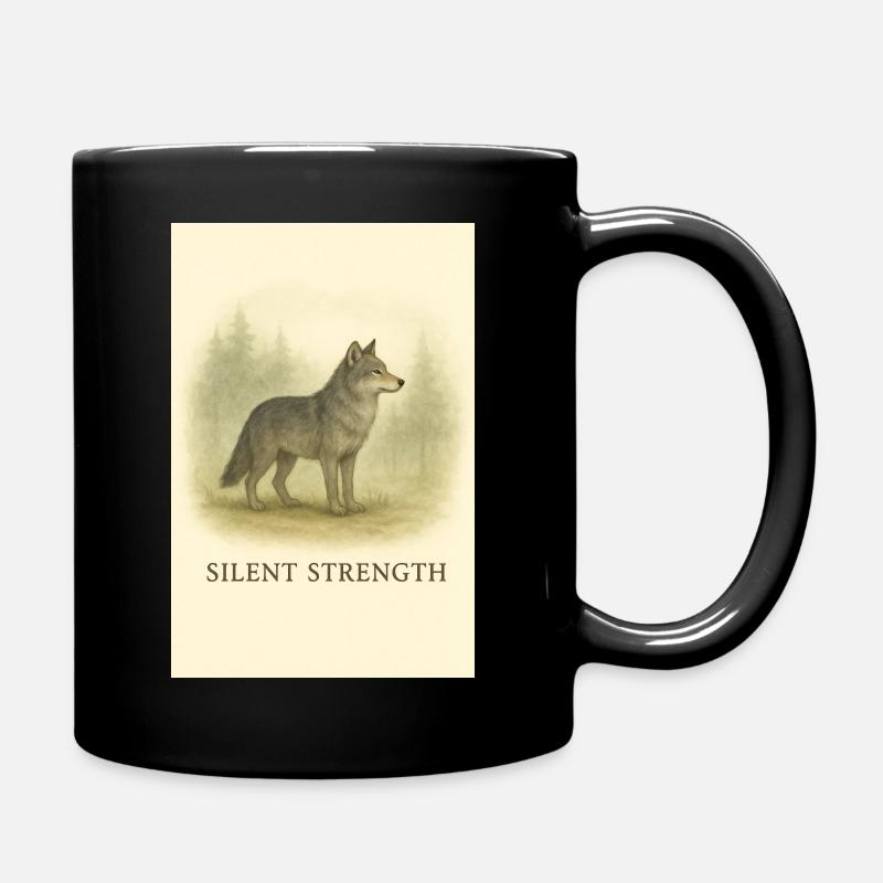 Stiller Machtwolf - Tasse einfarbig - Schwarz