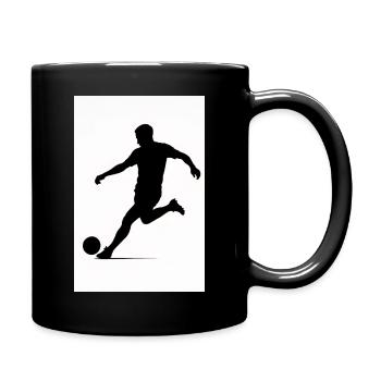 Football silhouette in motion - Full Colour Mug - black - Right