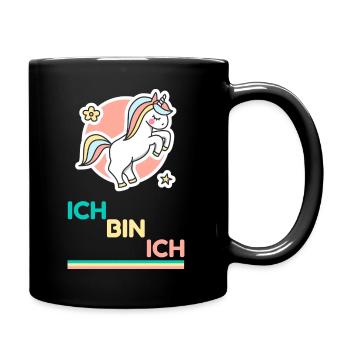 Pastel Unicorn I Am I - Full Colour Mug - black - Right