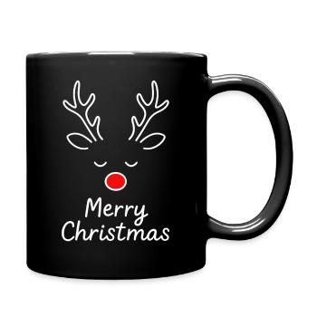 Reindeer Face Christmas Cheer - Full Colour Mug - black - Right