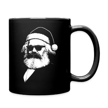 Karl Marx als Weihnachtsmann - Tasse einfarbig - Schwarz - Rechts