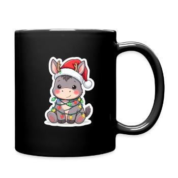 Esel Elfe Xmas Weihnachtsgeschen - Tasse einfarbig - Schwarz - Rechts