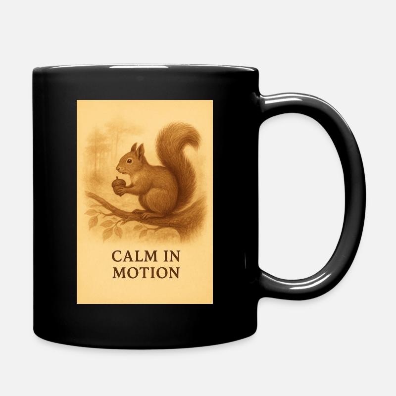 Calm in motion squirrel sepia - Full Colour Mug - black