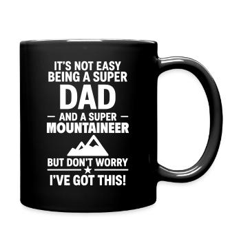 Herz + Bergsteigen – Super Dad Bergsteiger - Tasse einfarbig - Schwarz - Rechts