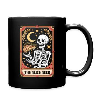 The Slice Seer Skeleton Tarot Pizza Moon Stars - Full Colour Mug - black - Right