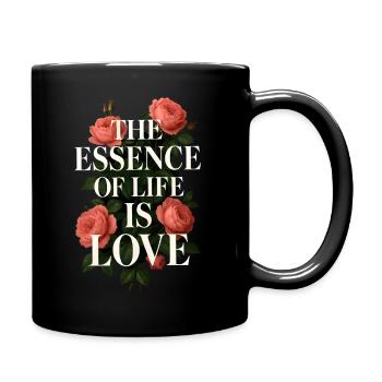 Rosen Liebe Typografie Vintage Design - Tasse einfarbig - Schwarz - Rechts