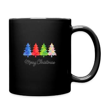 Joyeux sapins de Noël - Mug uni - noir - Droite