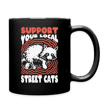 Waschbär Motiv Natur Tierwelt Tierliebhaber - Tasse einfarbig - Schwarz - Rechts